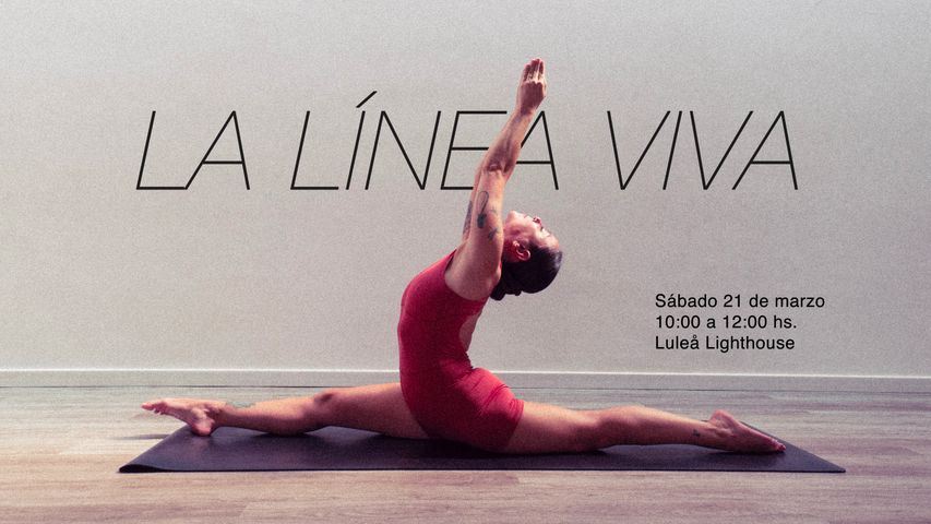 Postura de yoga en extensión profunda durante la masterclass La Línea Viva