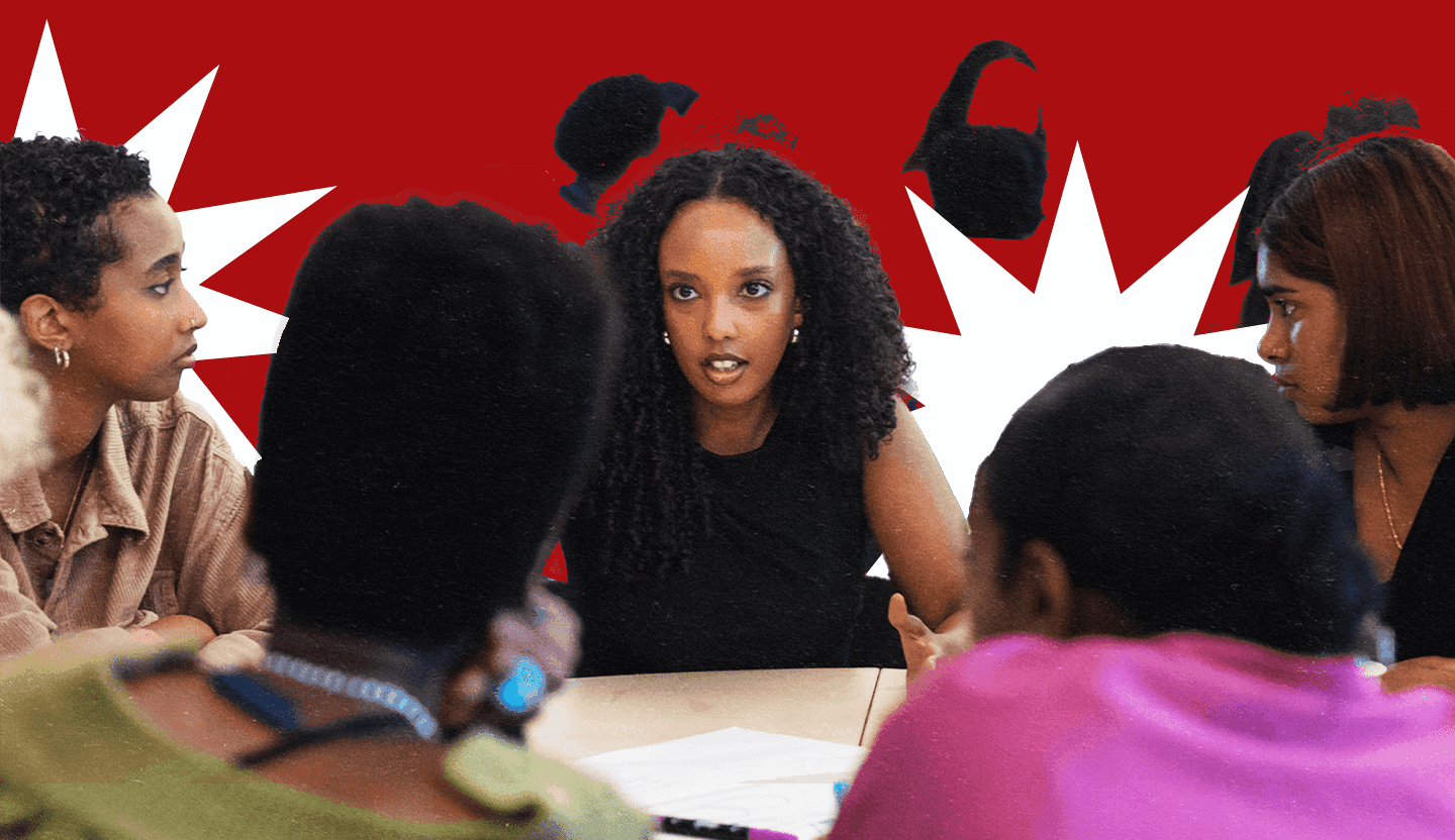 Students discussing in Project Timbuktu classroom