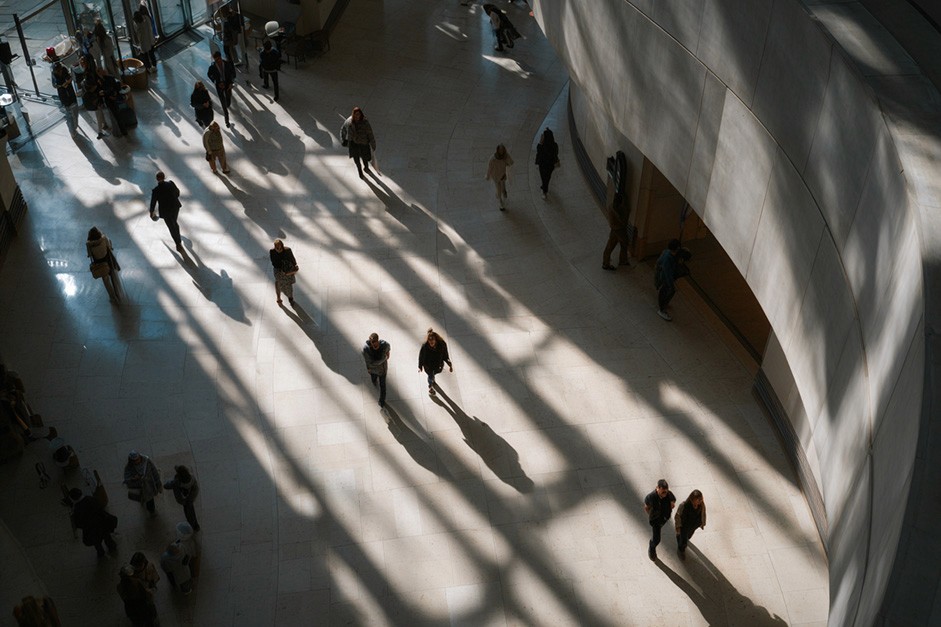 Birds eye view of government building.