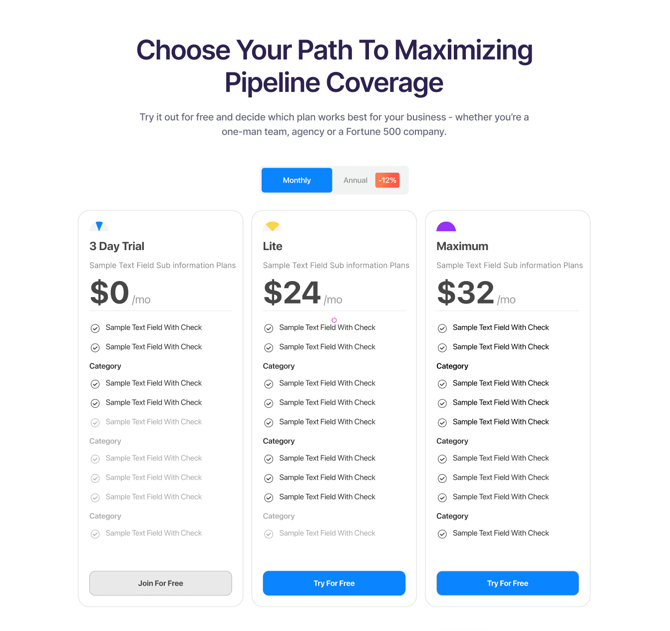 Big Pricing saas section