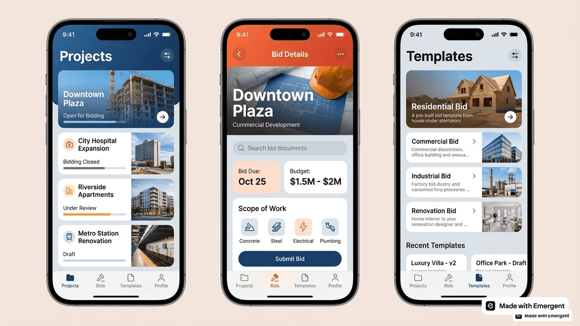 Construction Bidding App Made With Emergent