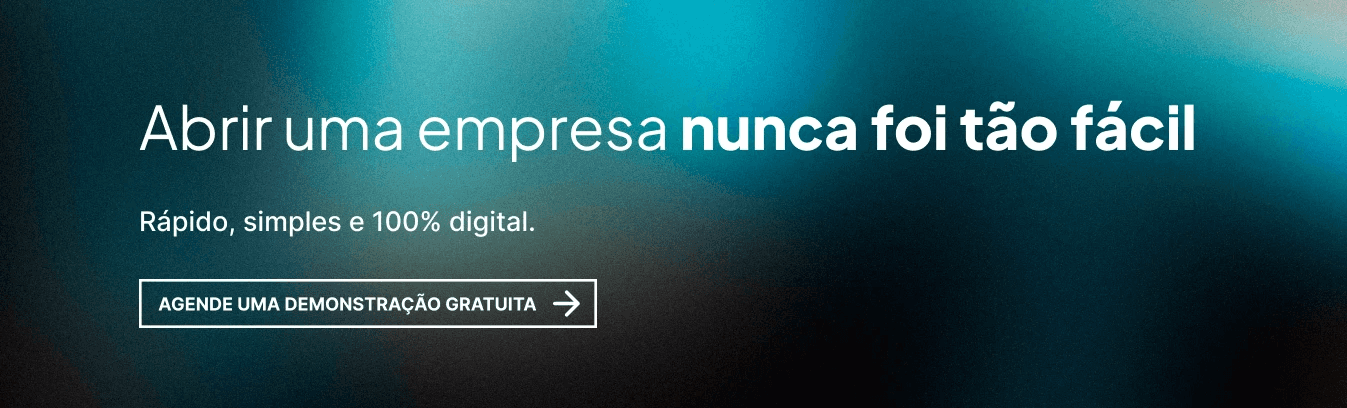 Banner com o texto “Abrir uma empresa nunca foi tão fácil”, convidando o leitor a agendar demonstração sobre emissão de CNPJ e escolha de CNAE.