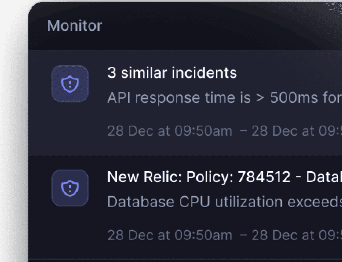 Incident monitoring dashboard