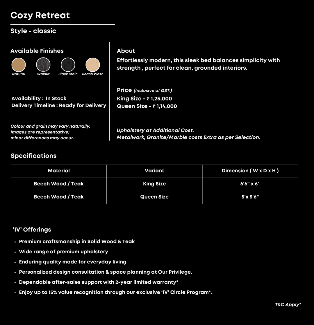 Black stained wooden bed with bold green bedding.