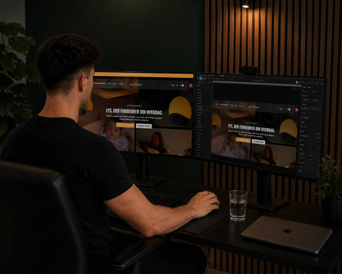 Mads fra ME Digital arbejder på Wakelights webshop og optimerer webdesign og brugeroplevelse