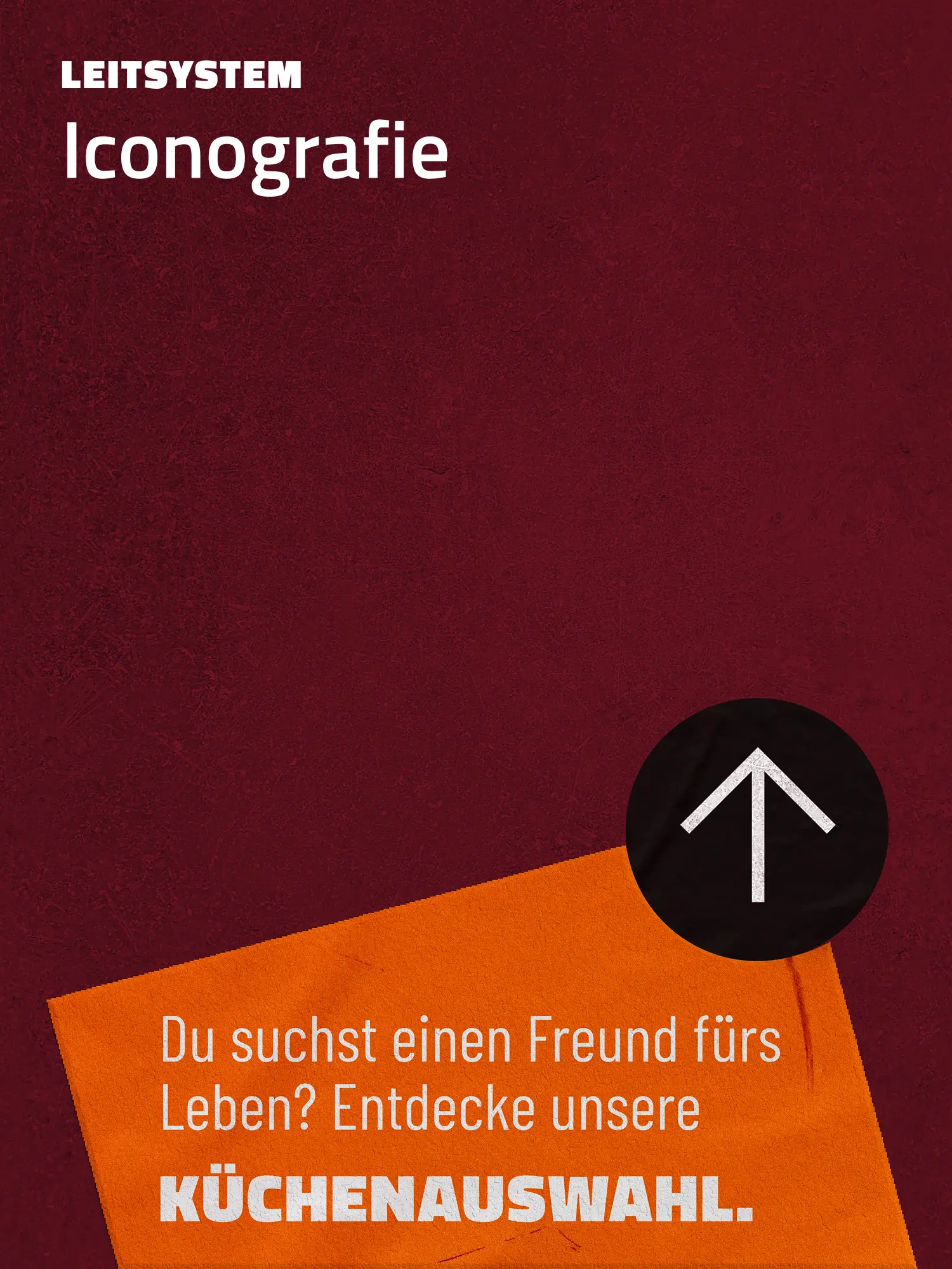 Floor-Sticker Leitsystem: Iconografie und Hinweis auf Küchenauswahl „Freund fürs Leben“