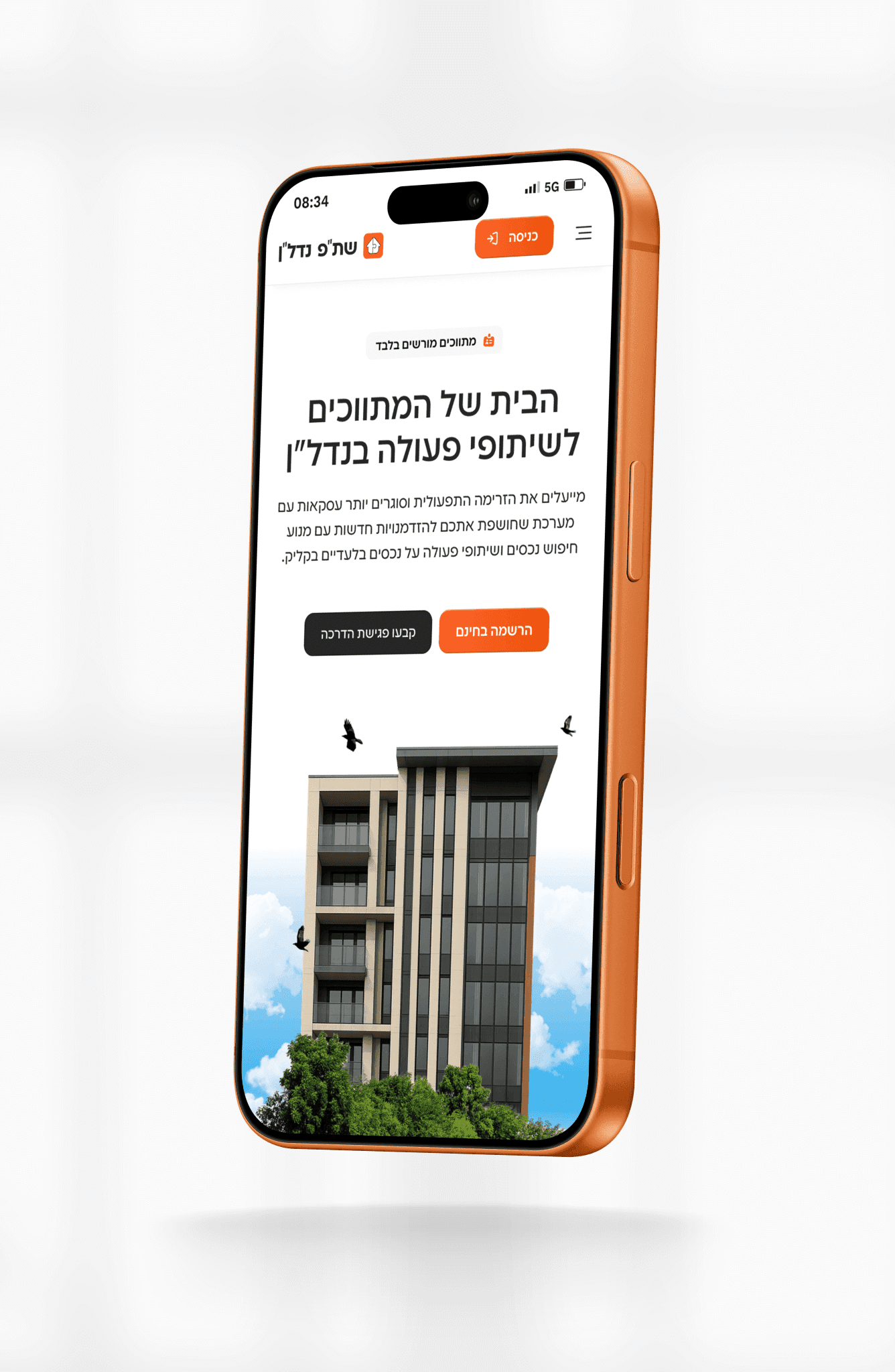 עיצוב אתר ואפליקציה בתחום הנדלן