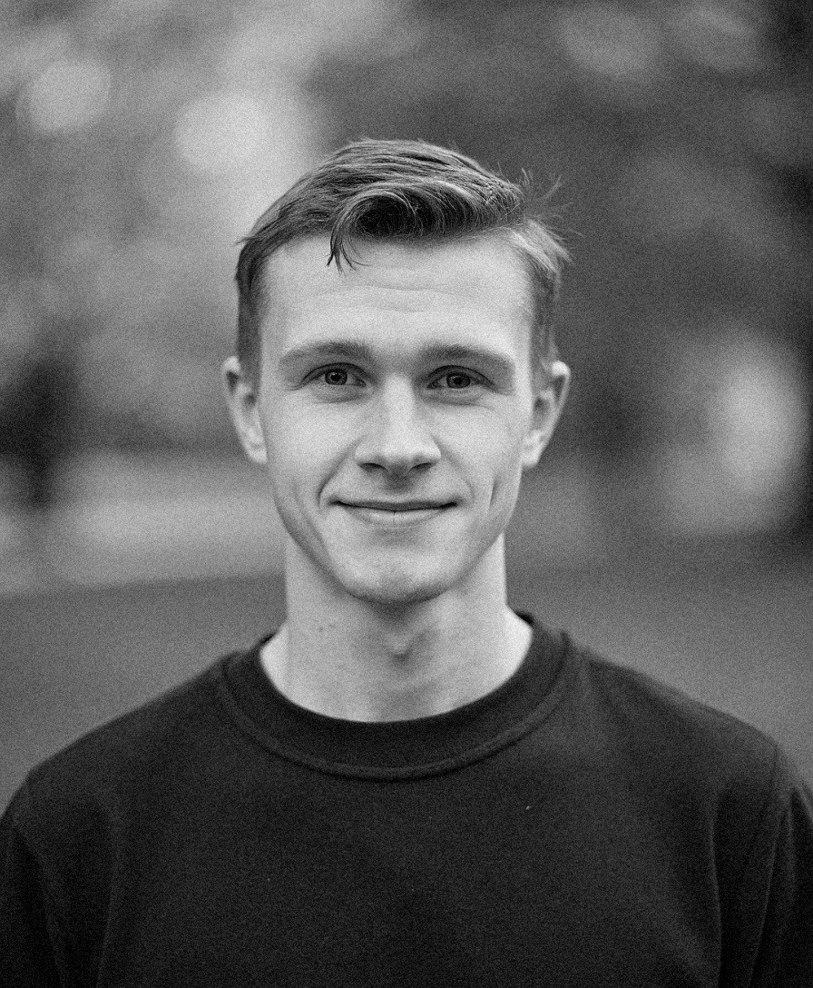 grayscale photo of man