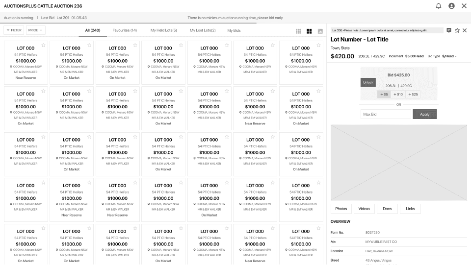 Low-fidelity wireframe