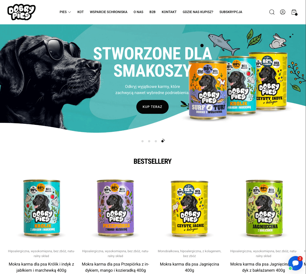 Website preview: dobrypieskarmy.pl
