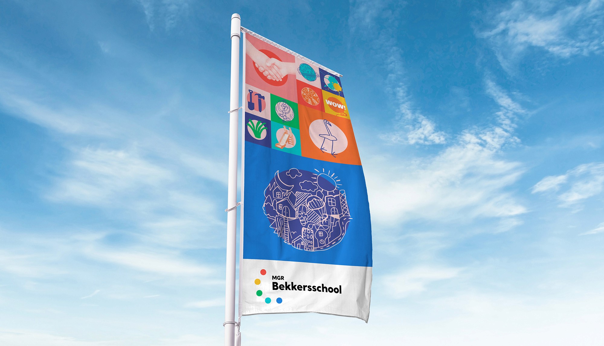 Grafisch ontwerp MGR Bekkersschool vlag