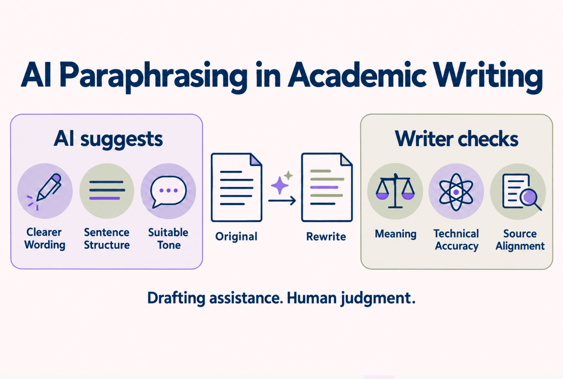 Academic AI paraphrasing workflow