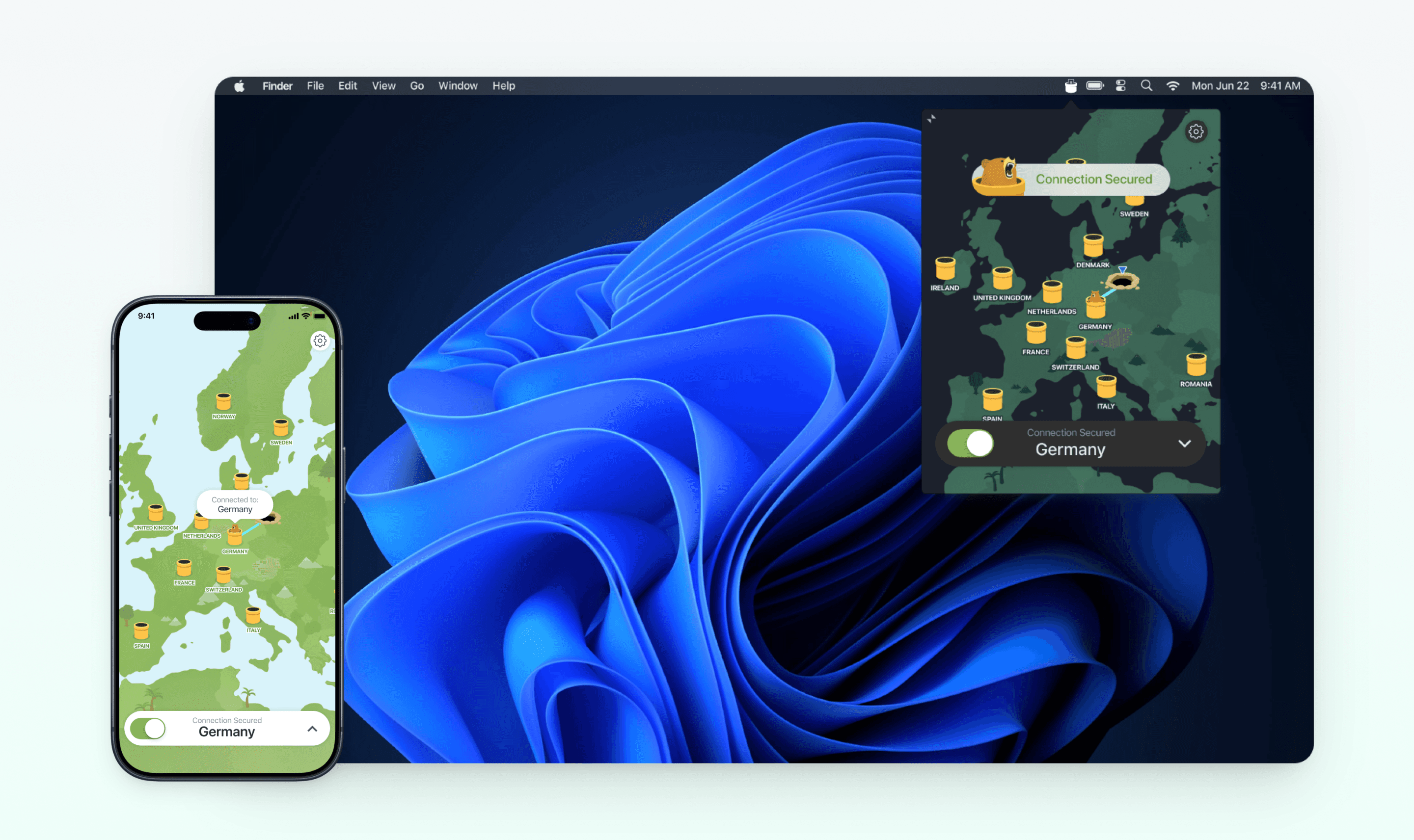 A mockup for a Macbook placed on a table for a website