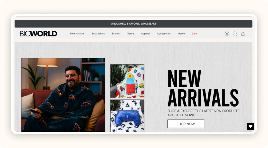 Bioworld Wholesale homepage