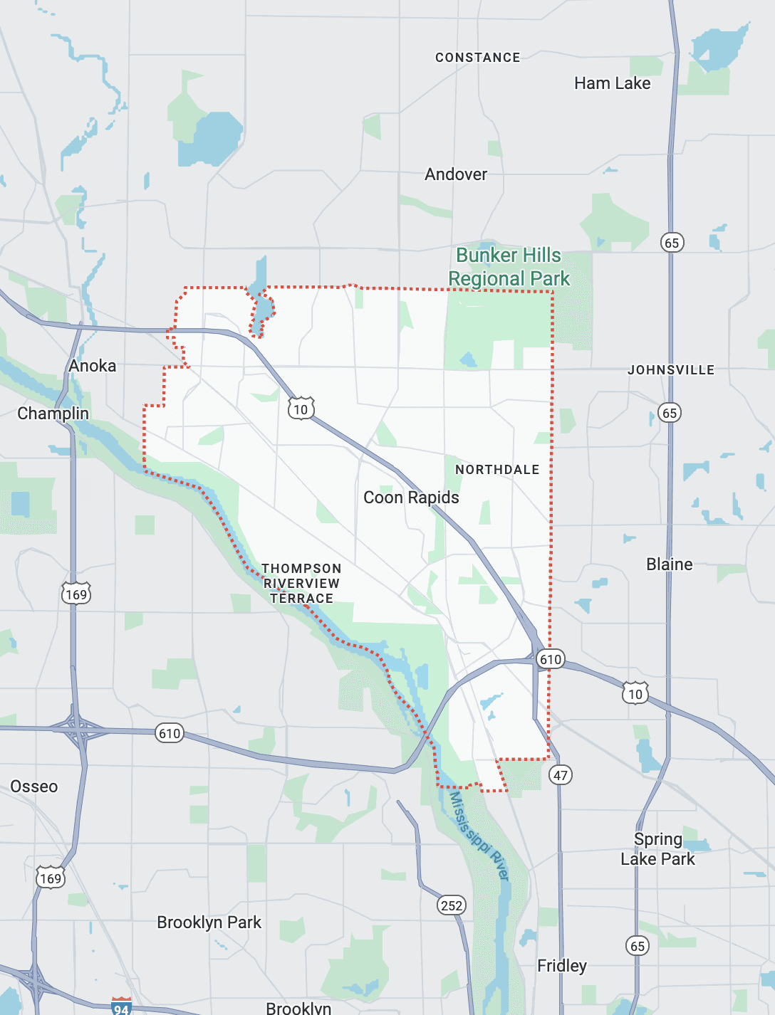 Coon Rapids, MN Map