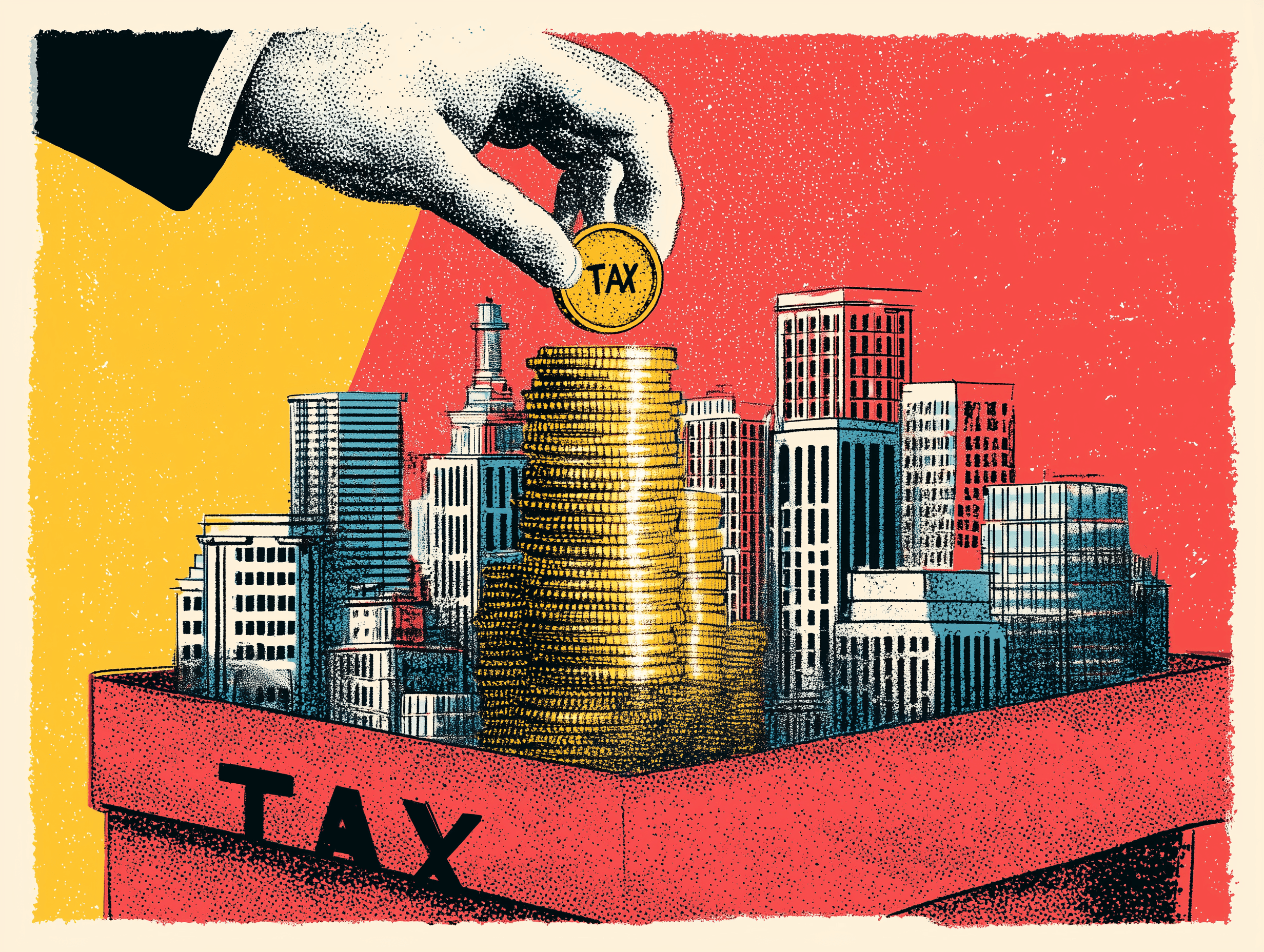 illustración conceptual de impuestos