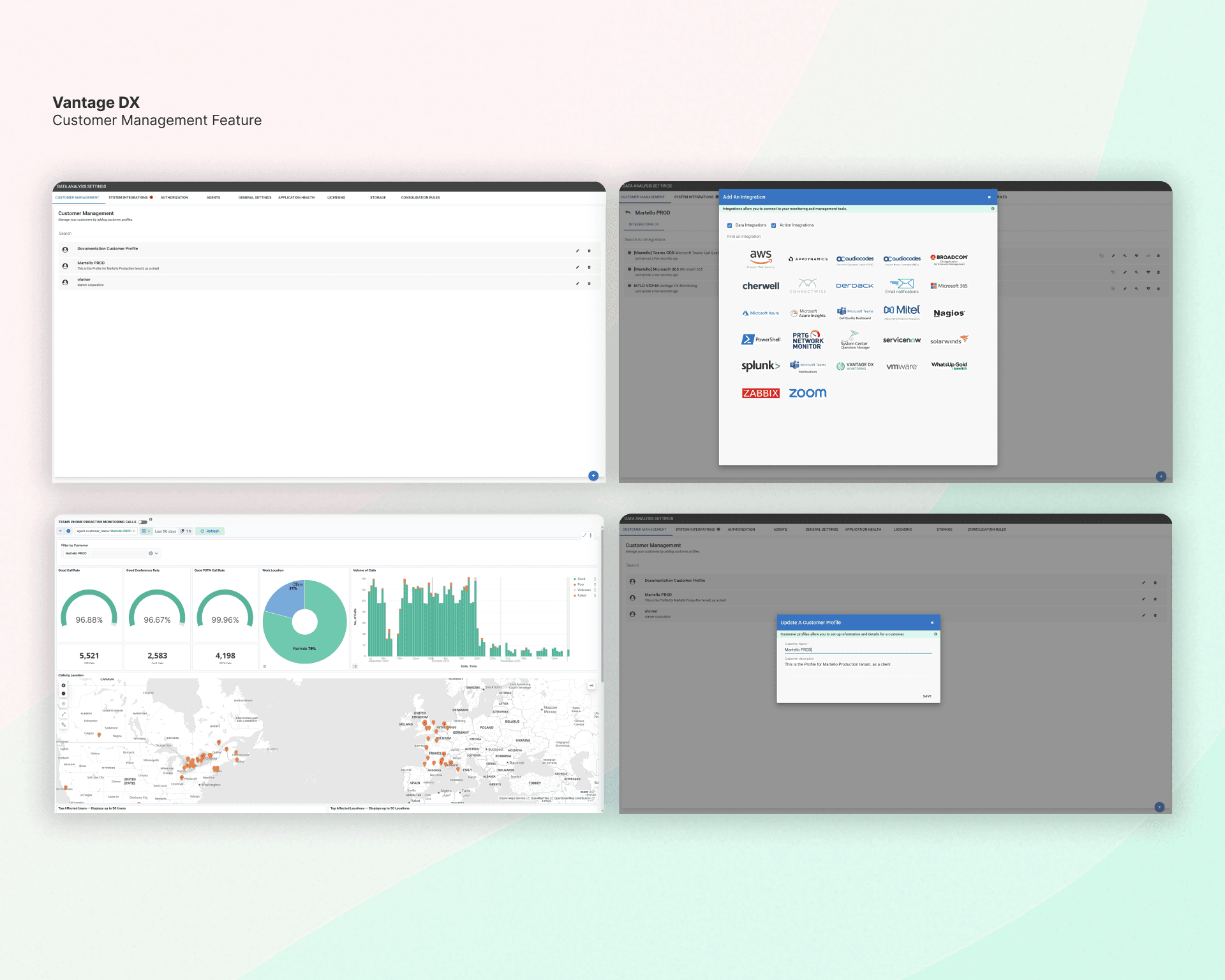 Vantage DX - Customer Management Feature Images