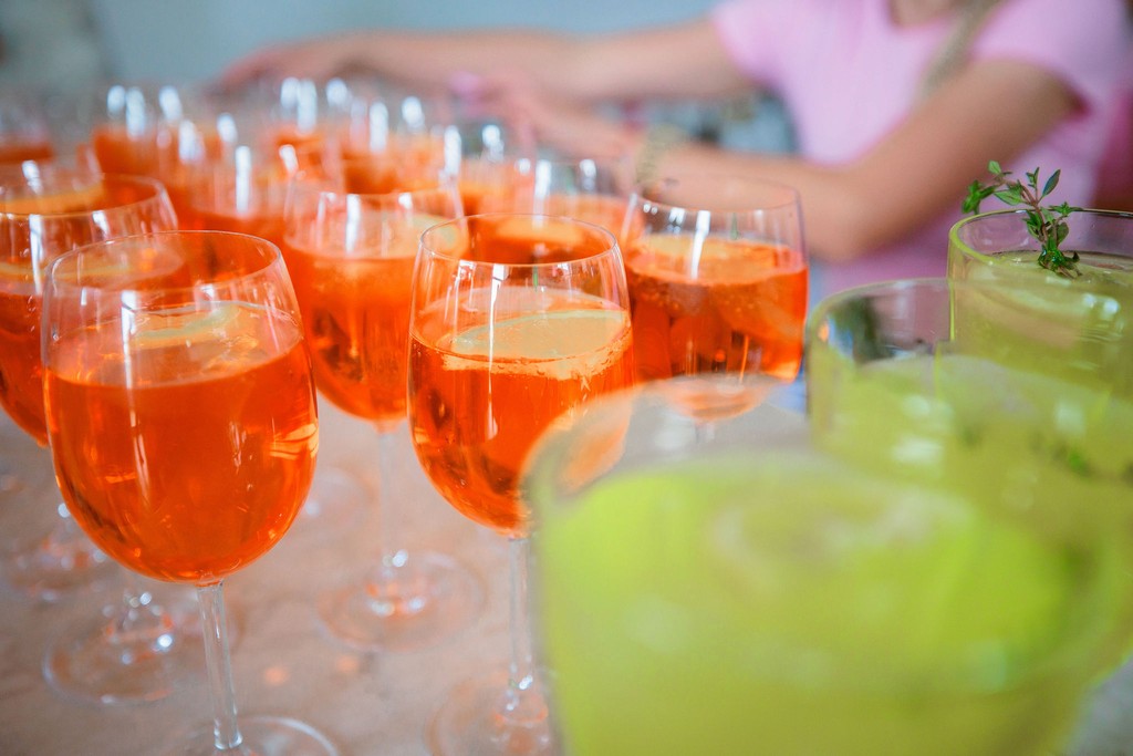 Creative light installation at event entrance