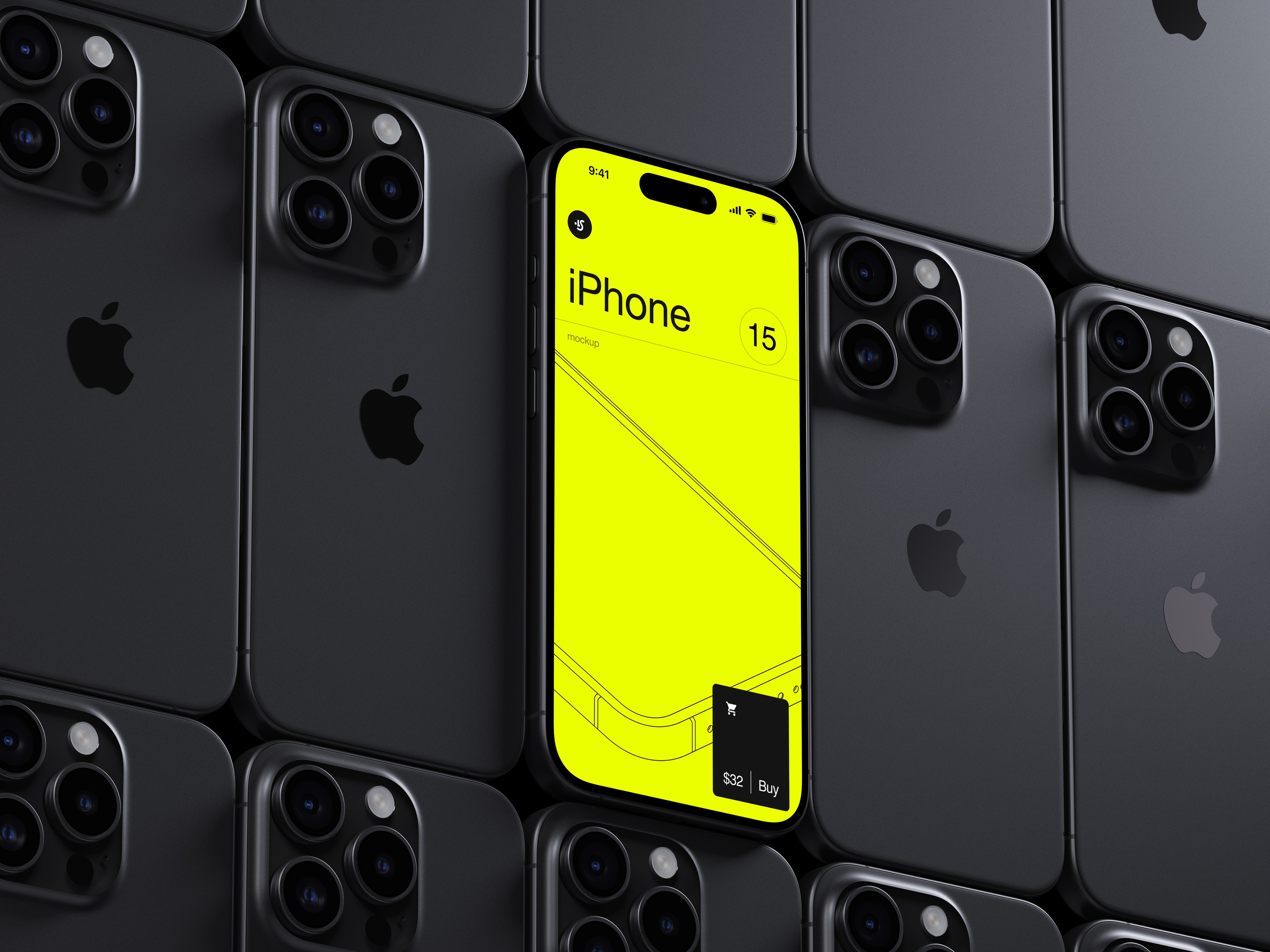 IPhone grid mockup