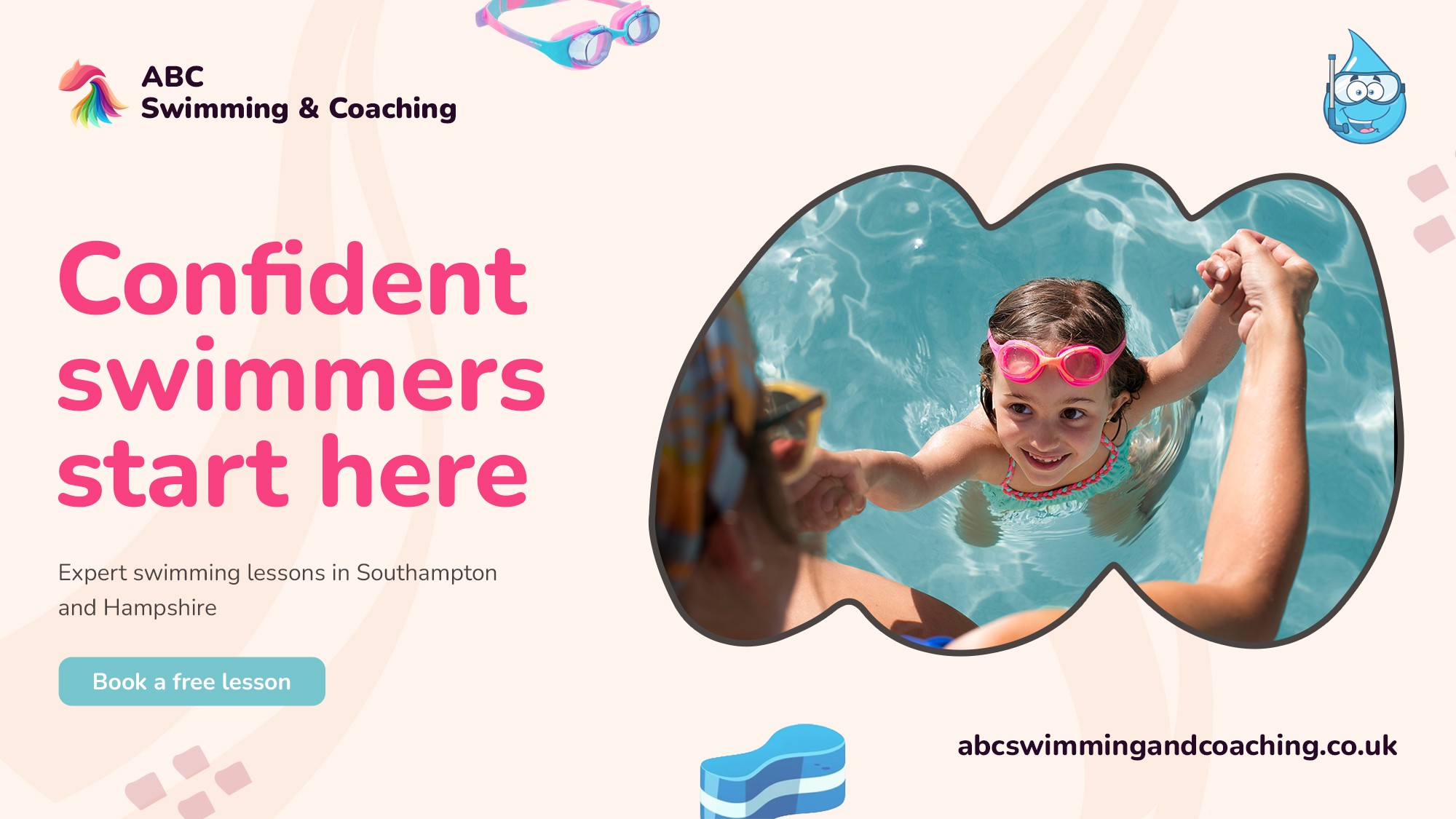 ABC Swimming & Coaching website homepage built with Framer
