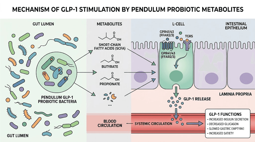 How Pendulum GLP-1 Probiotic stimulates natural GLP-1 production in the gut
