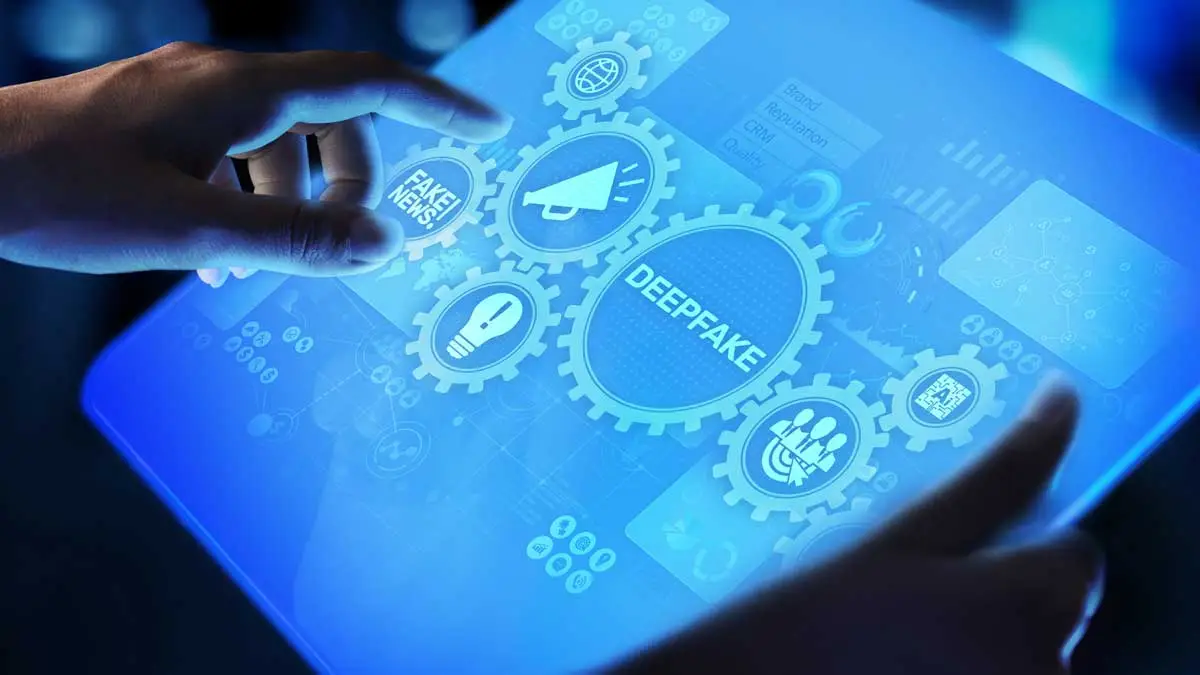 A person walks in front of large stone arches with dark doors, flanked by tall columns, in a historic building.