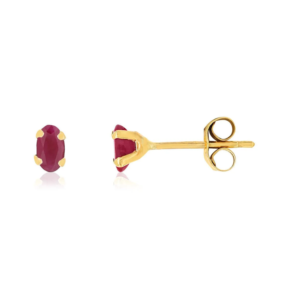 Boucles d'oreilles en or jaune 750 sertie de rubis