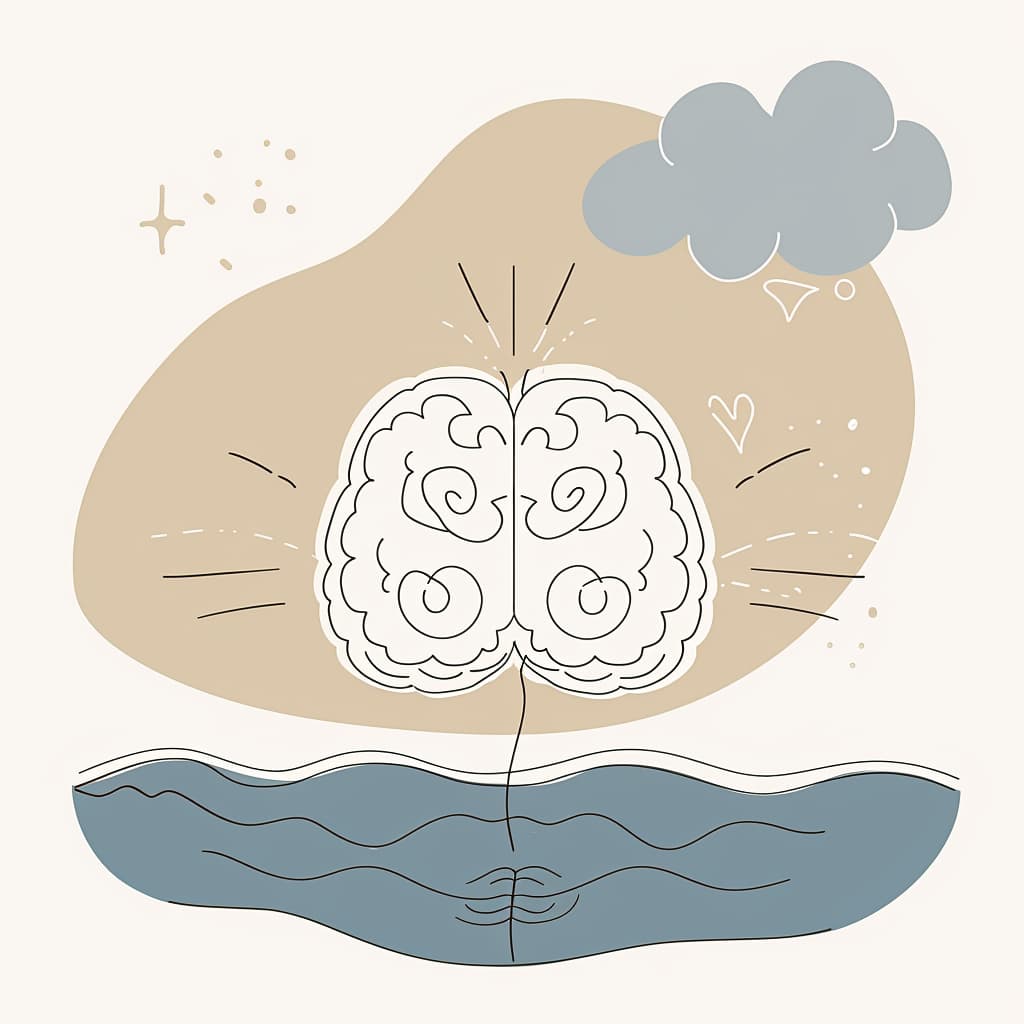 eine zeichnung eines gehirns