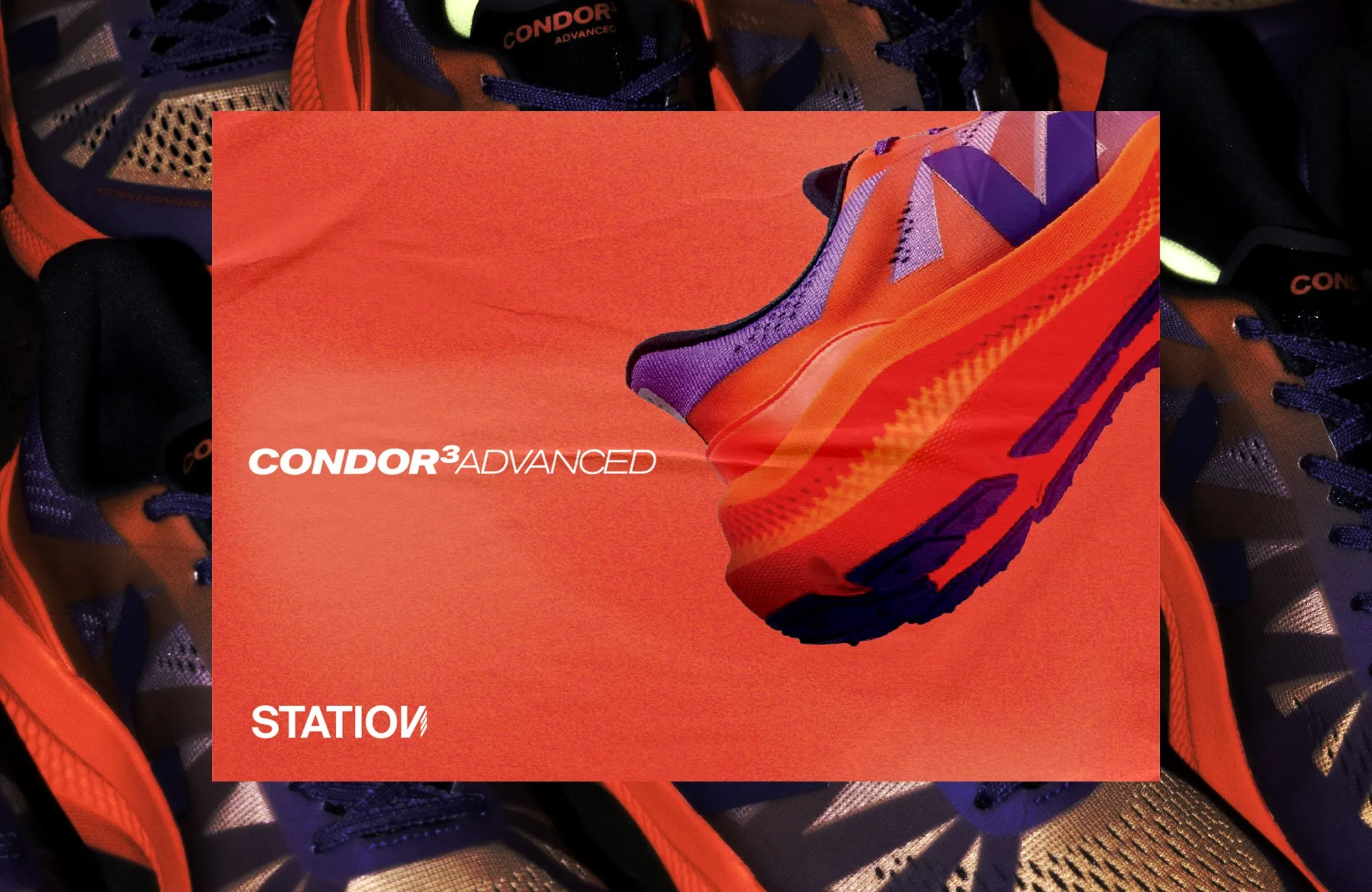 Photographie produit créative et design de marque pour la sneaker de running Veja Condor III.