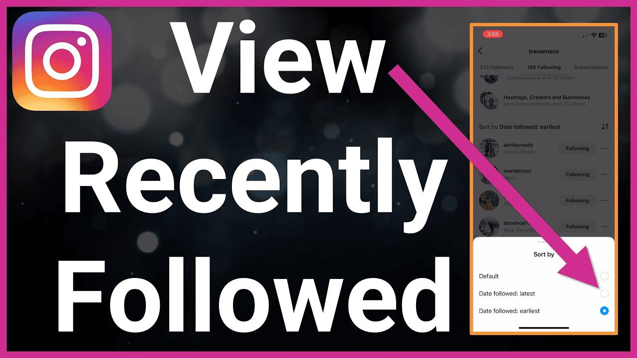 Recently followed on Instagram