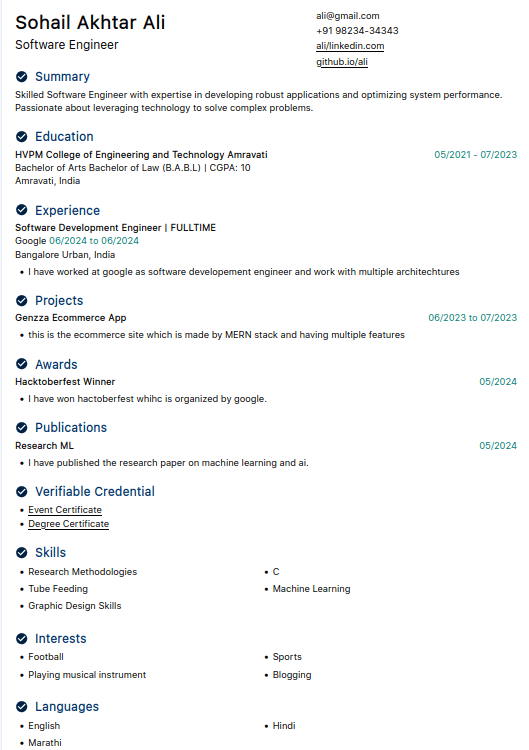 Free Resume Templates