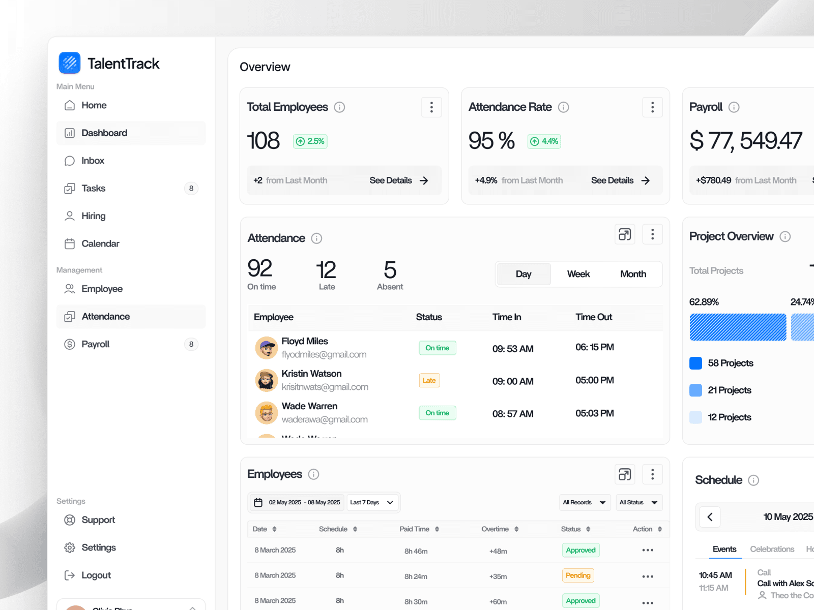 HRT - Recruitment platform dashboard