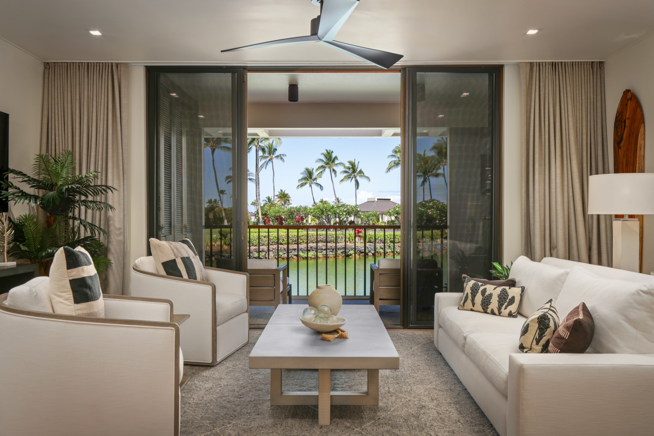 Mauna Lani terrace residence at dusk on the Kohala Coast