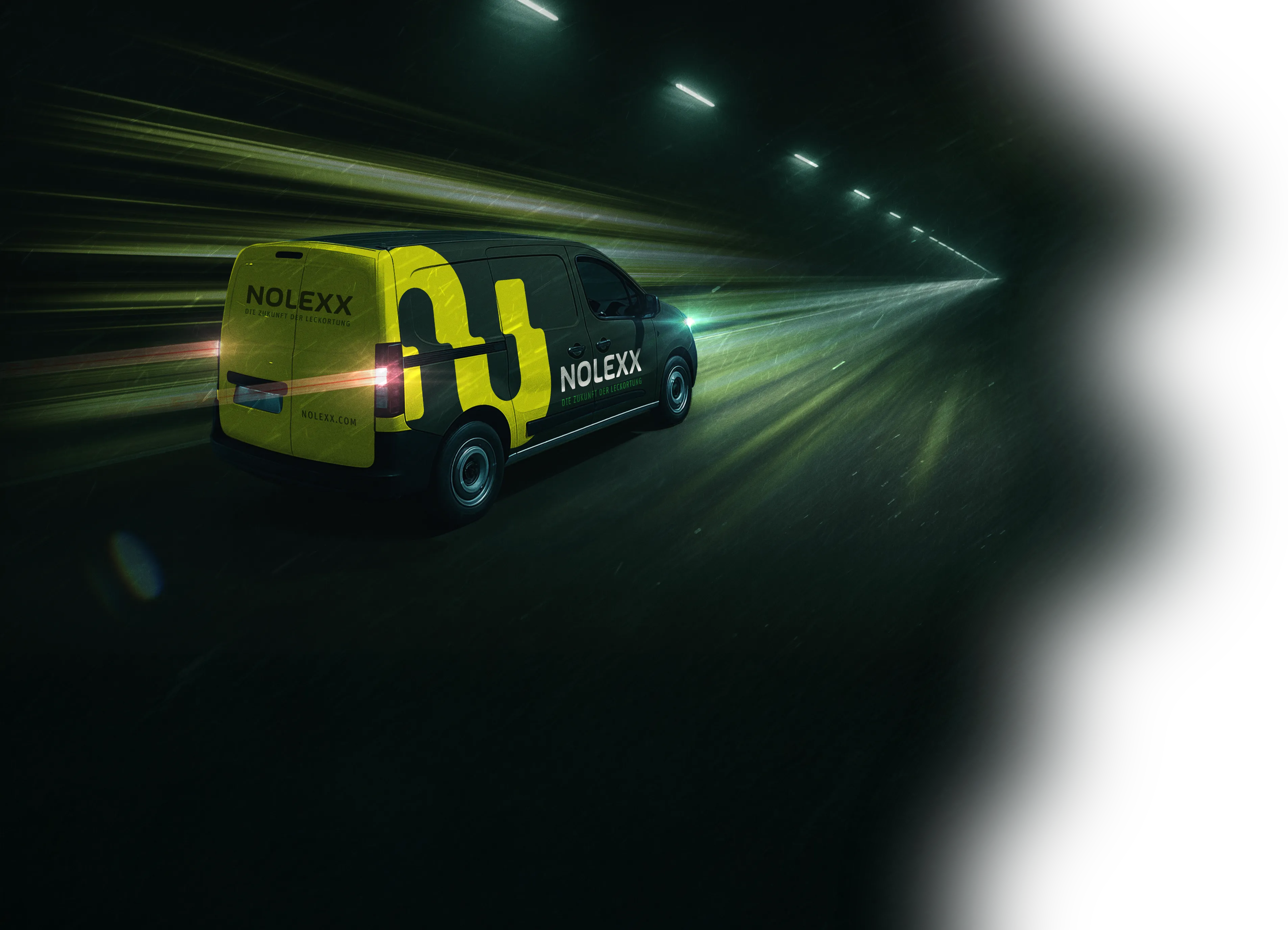 Ein Nolexx-Servicewagen fährt schnell zum Einsatzort zur Ortung.
