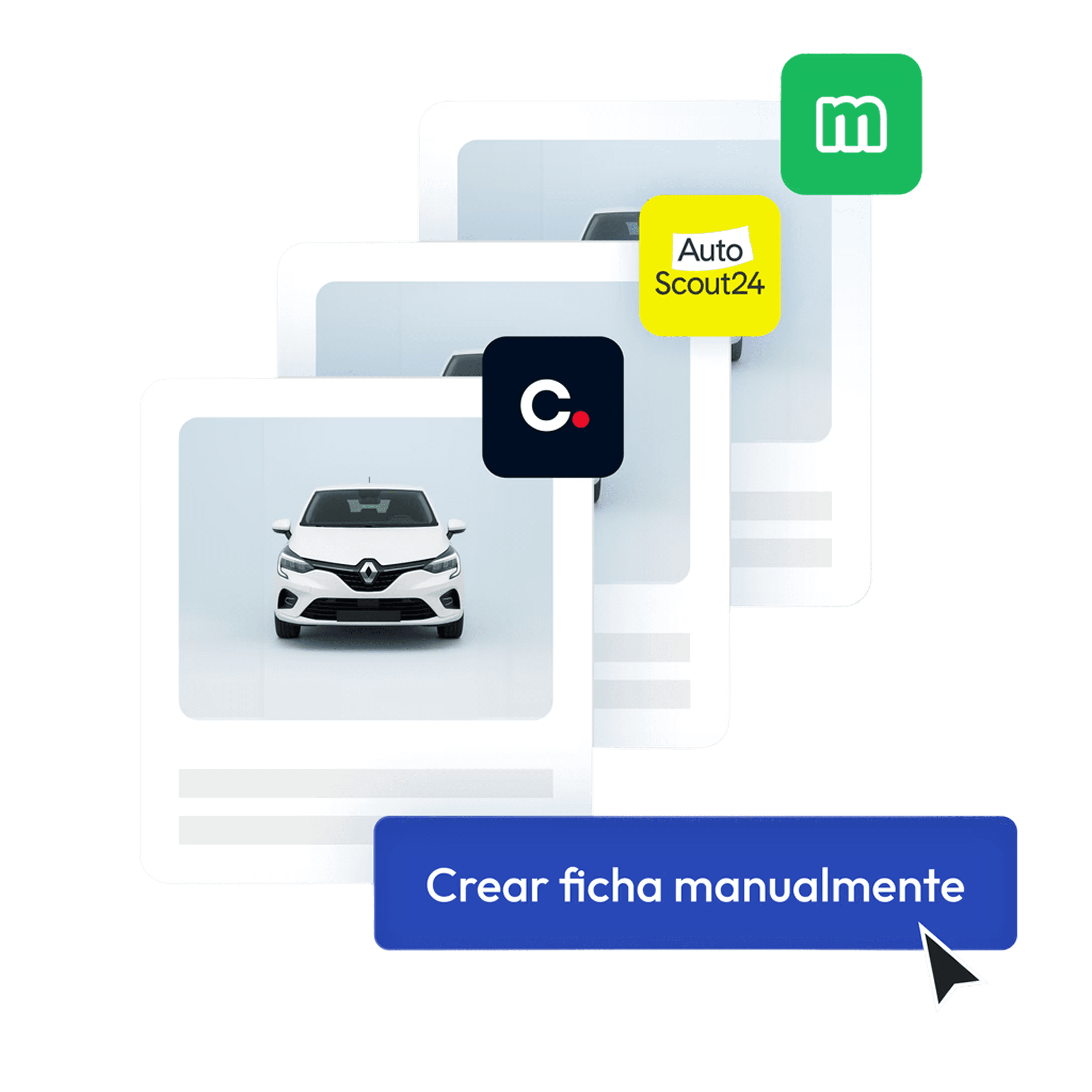 New car listings. Create manually or sync listings from multiple platforms.