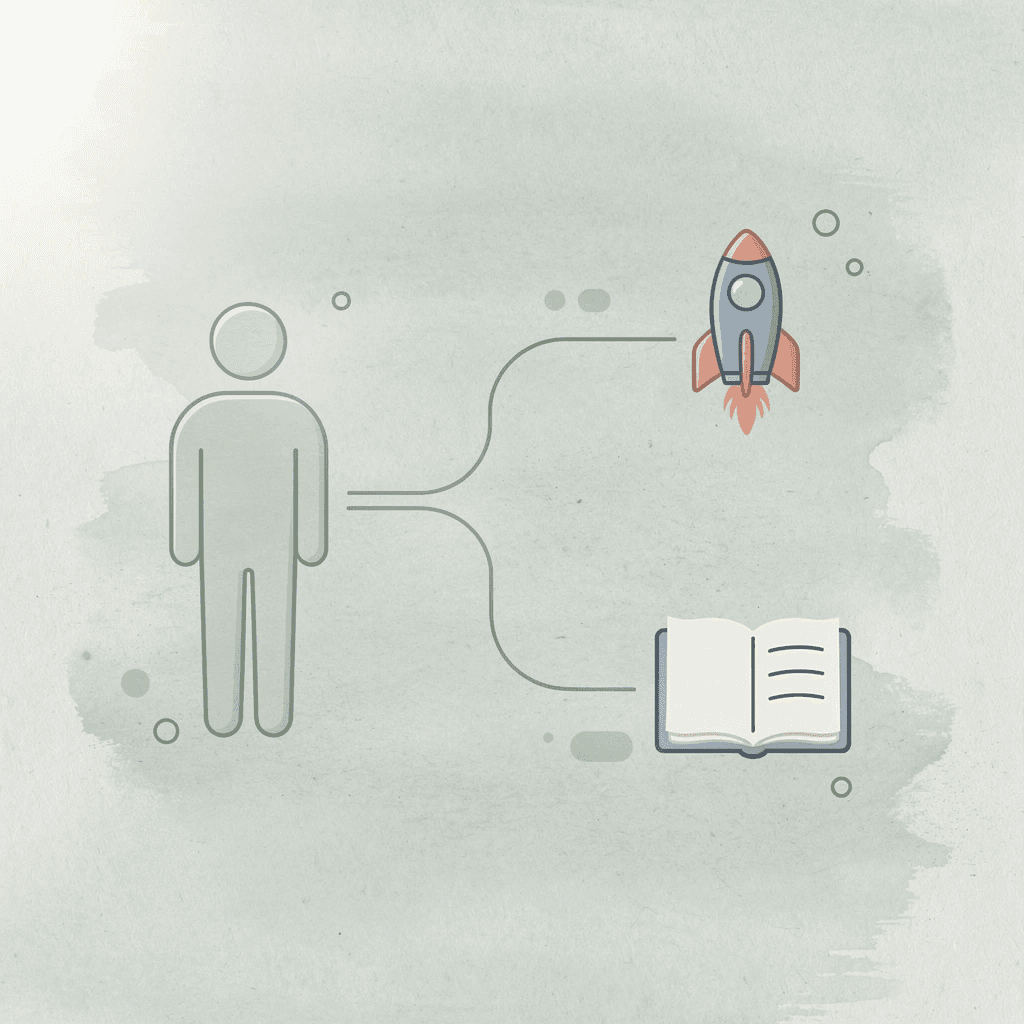 Icon showing data splitting into two distinct paths