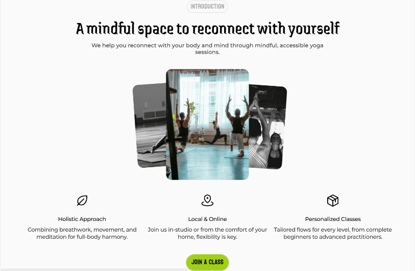 Image of occult yoga website with image slide.