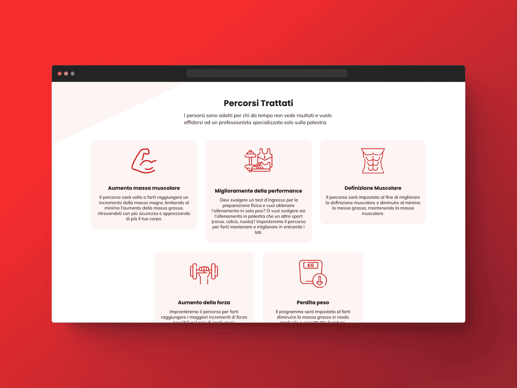 Fabio Martorelli's personal website "features" section design