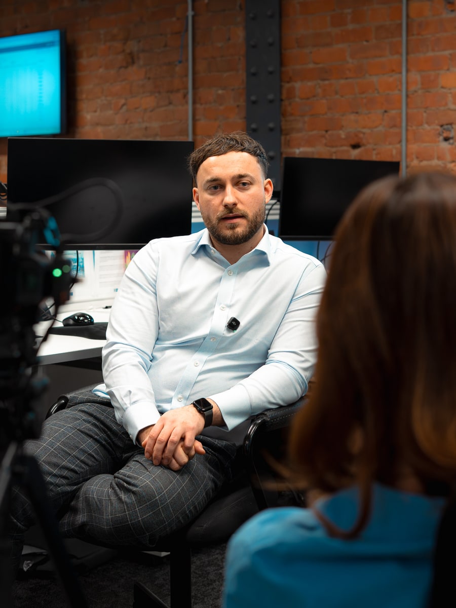 A PSS Tax consultant being interviewed at the Manchester office