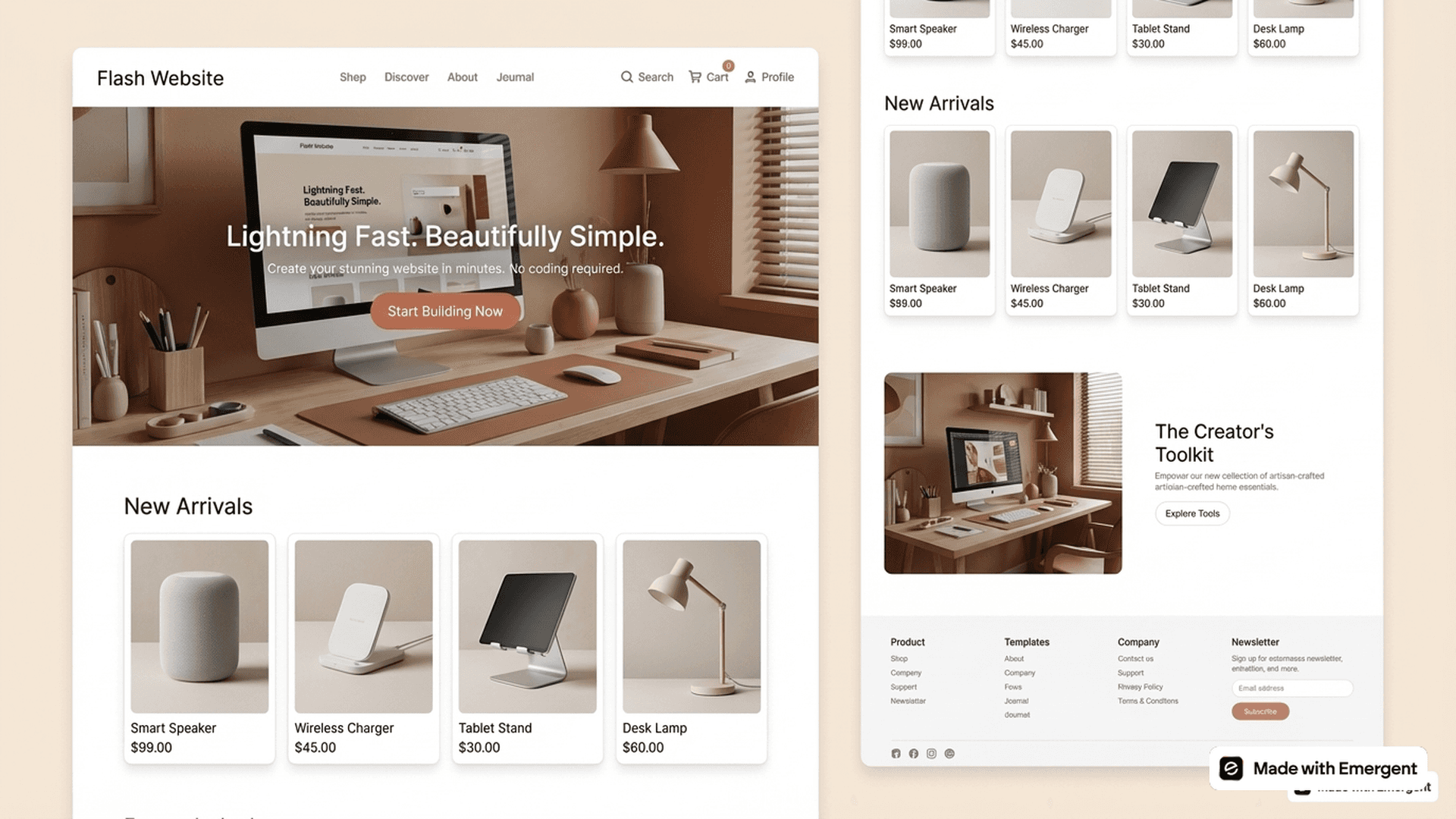 Flash Website Made with Emergent