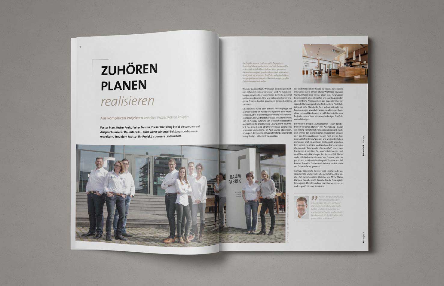 Doppelseite im Exakt Magazin – journalistische Inhalte modern aufbereitet