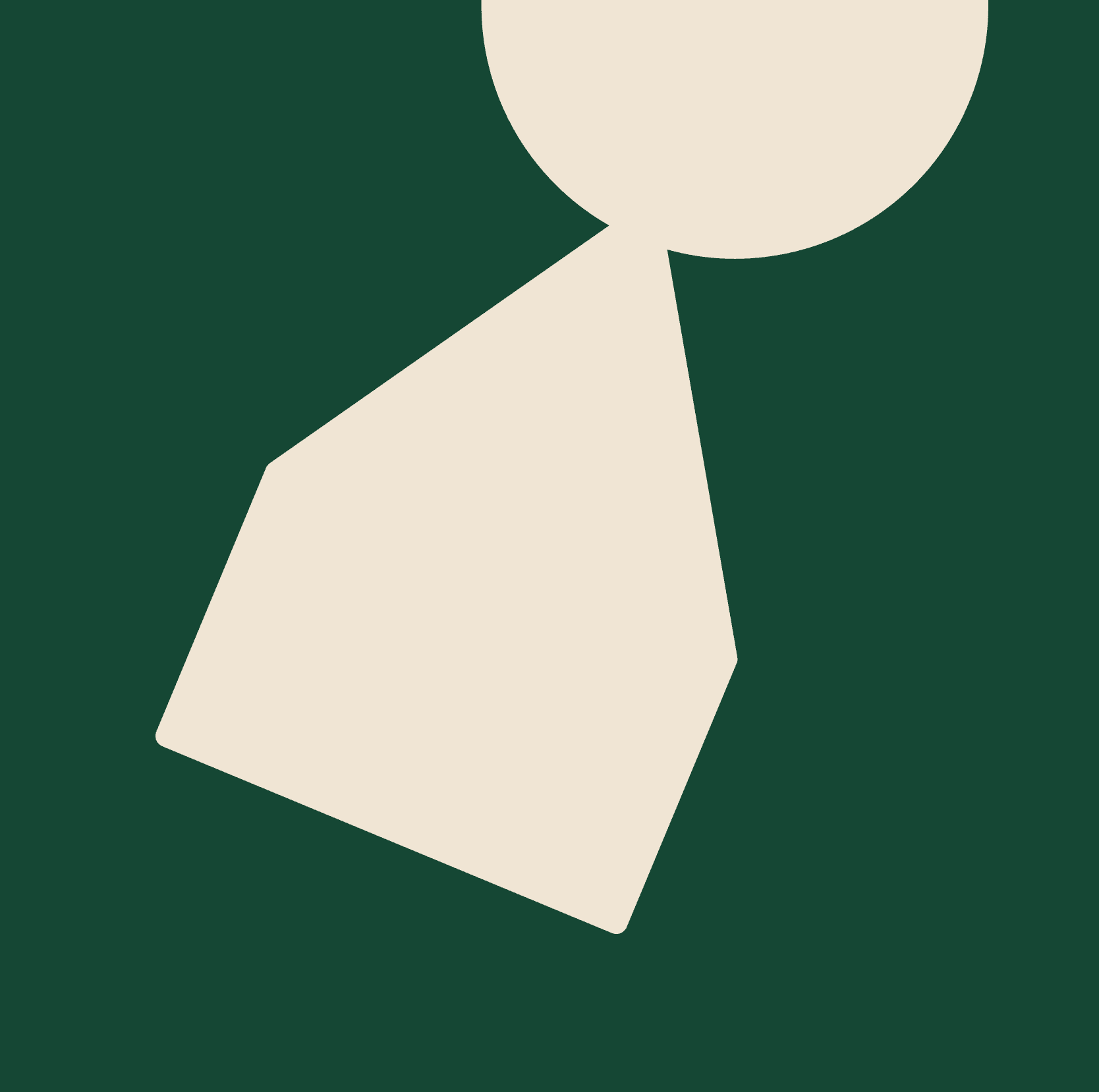 Graphic element on dark green background