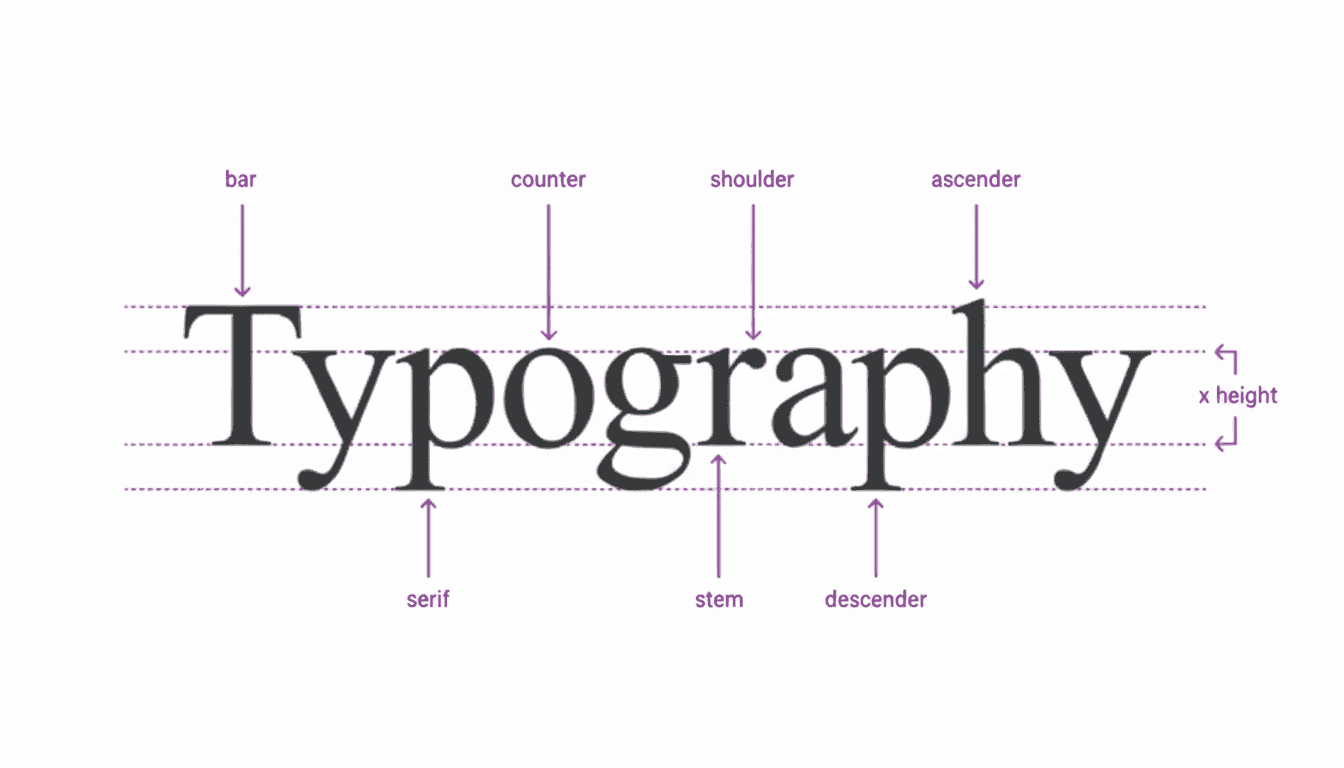 Hierarchy in typography showing classic typographic scale