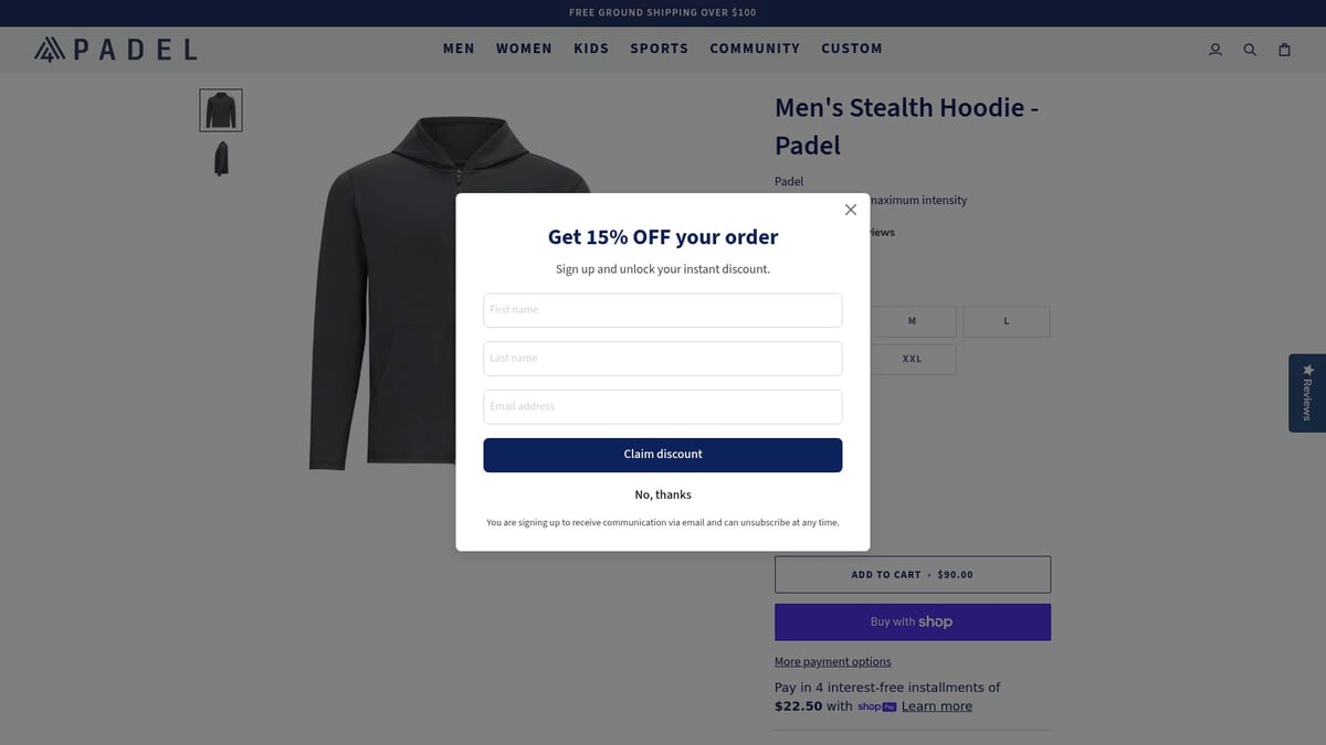 7 Must-Have Padel Hoodie Styles for 2026 - Men's Stealth Hoodie - Padel Iron (M4 Sports) – $90