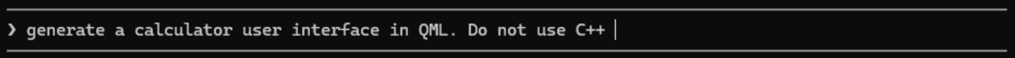 Prompt: generate a calculator user interface in QML, do not use C++, with the qt-ui-design skill disabled