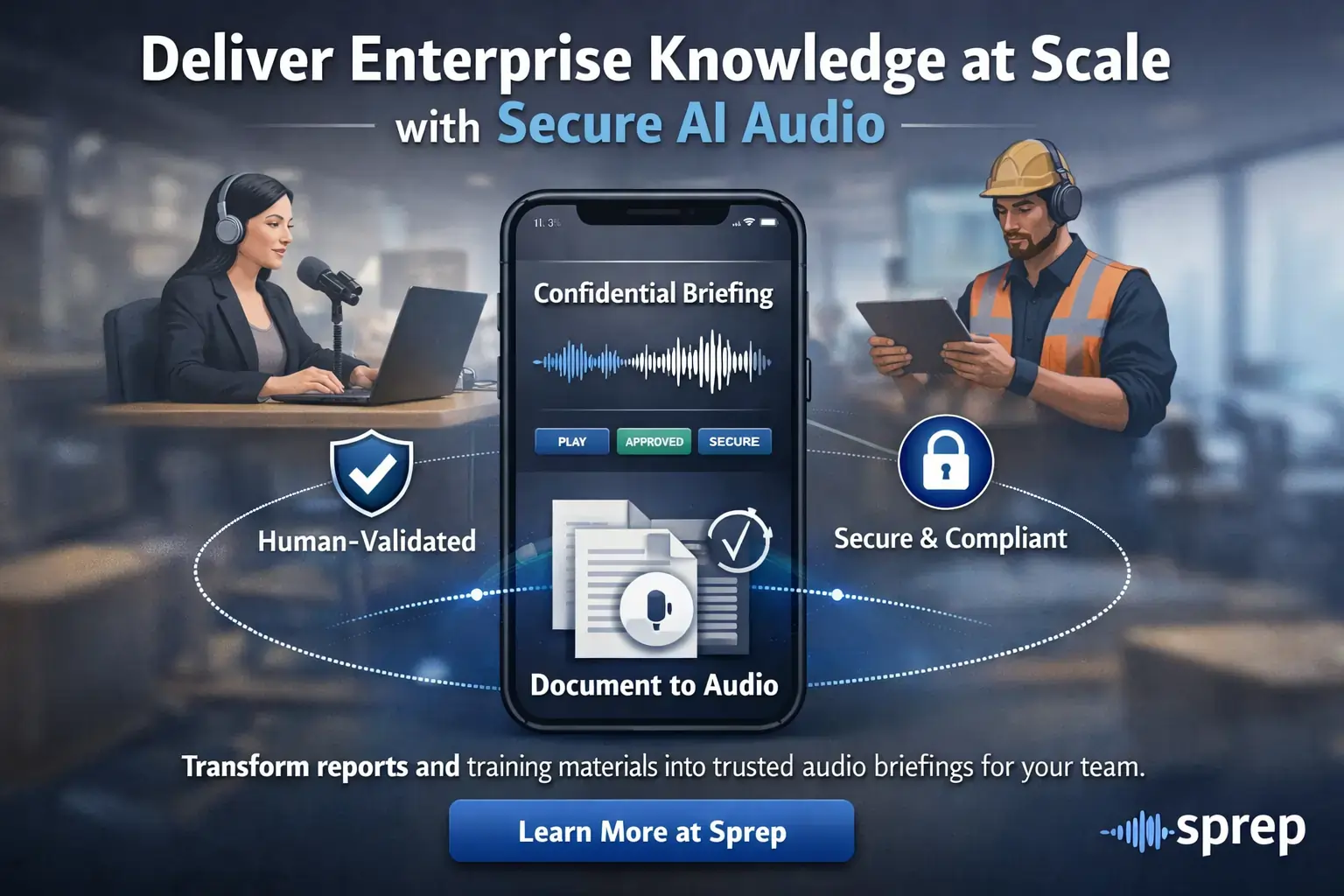 Enterprise AI audio for secure knowledge sharing