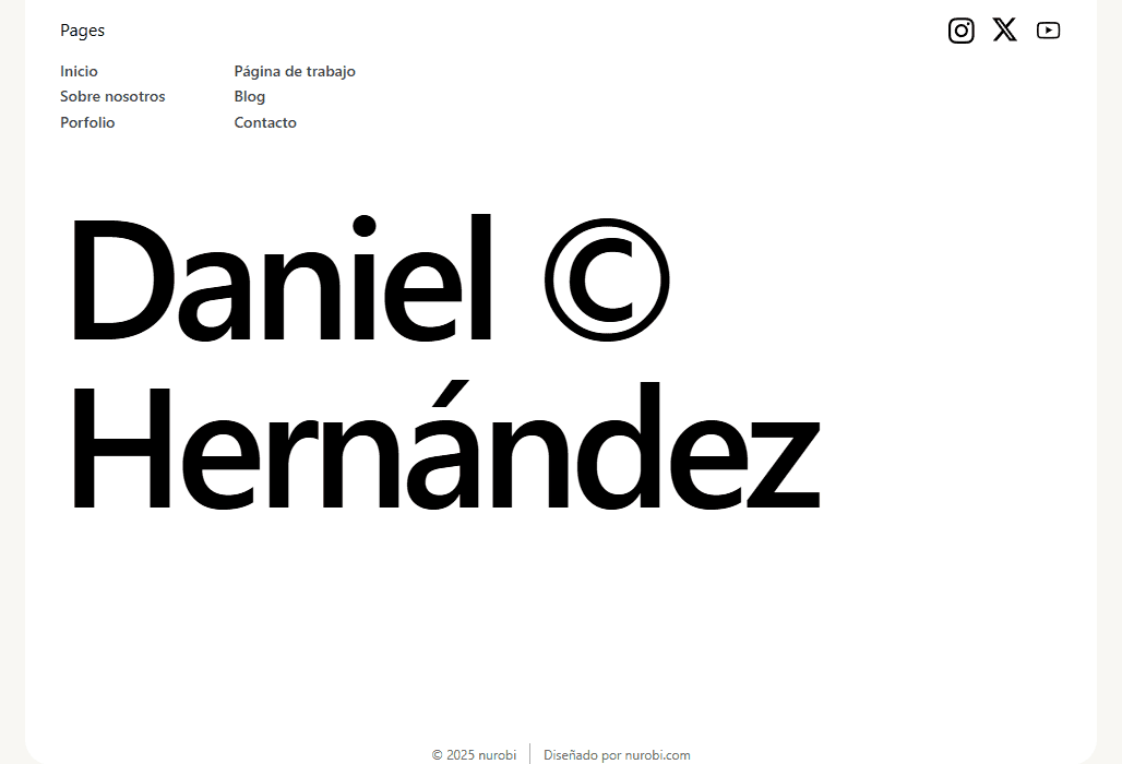 Captura de pantalla de la página web Daniel Hernández