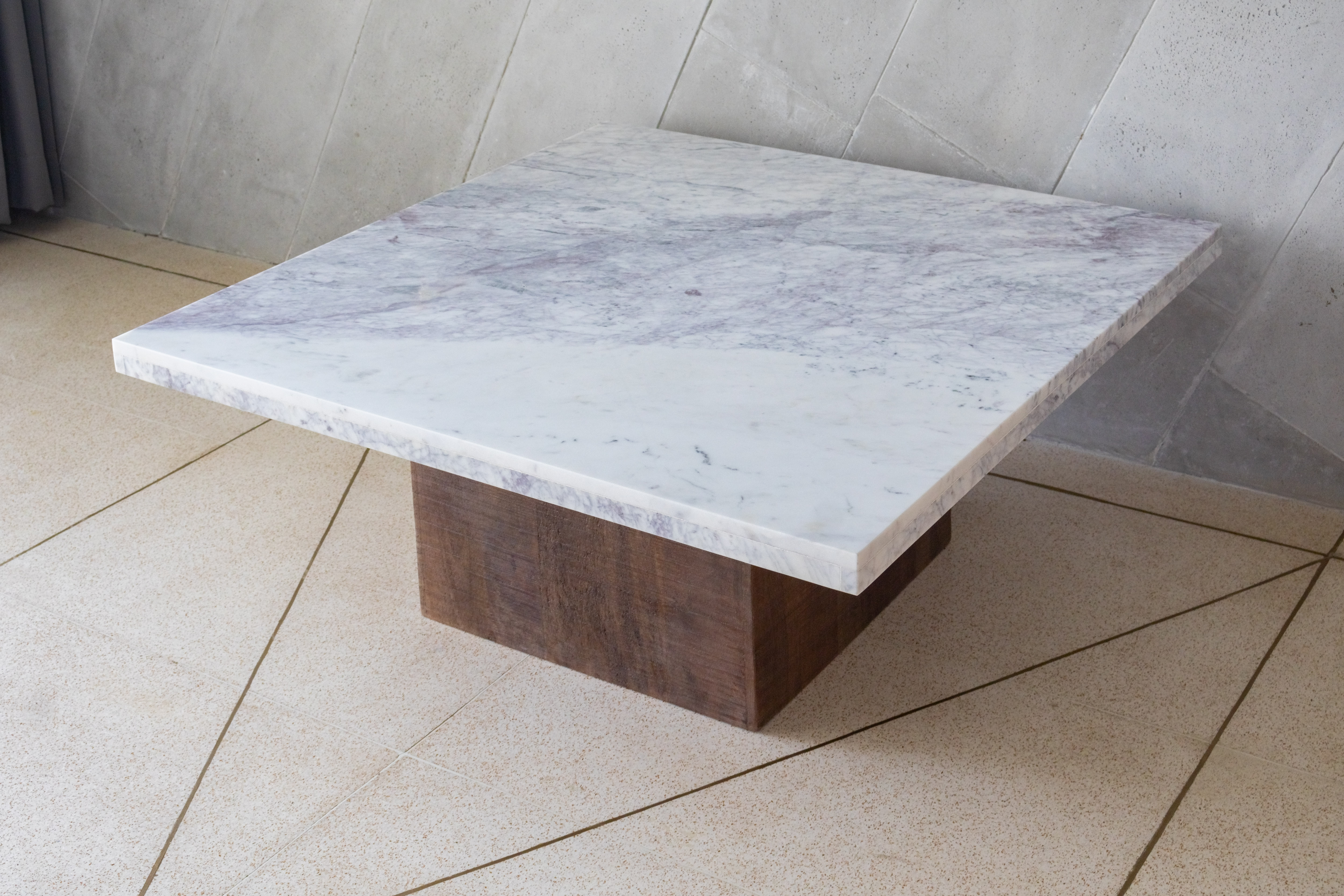 West India International Lilac collection made of marble with purple veins and polished wood elements