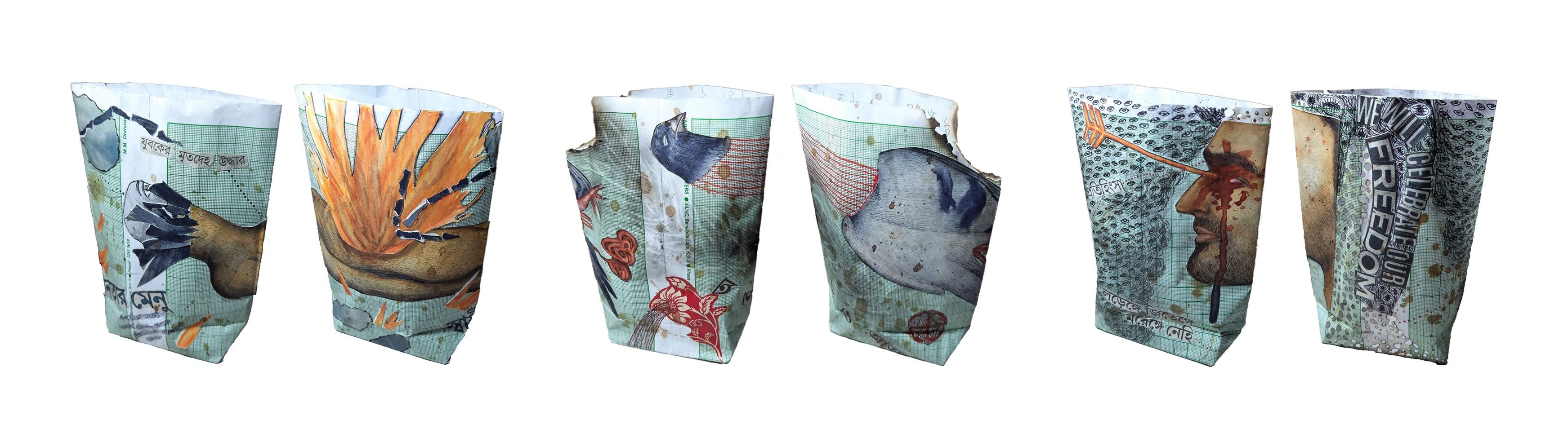 herd of sheep on road painting