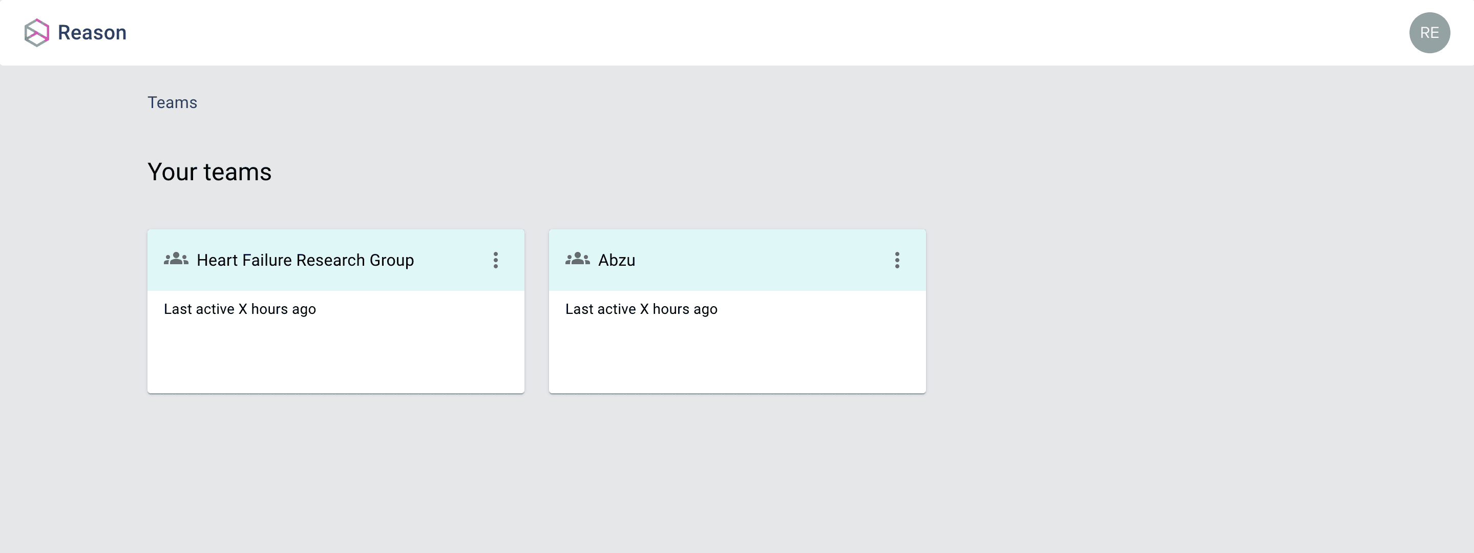 A screenshot of the Reason product as it looked when I joined the team at Abzu.